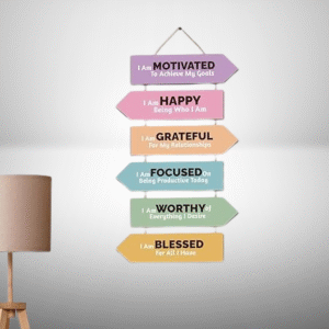 Pink & Green Wooden Hanging Wall Decor — Home Quotes