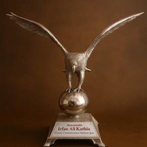Majestic Brass Eagle Trophy on Globe | Custom Base Plaque
