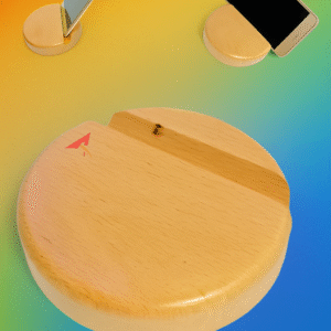 Premium Round Wooden Mobile Stand