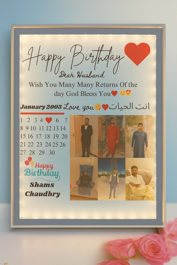 Custom LED Light Birthday Frame
