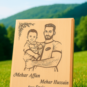 Personalized Wooden Engraved Portrait Frame