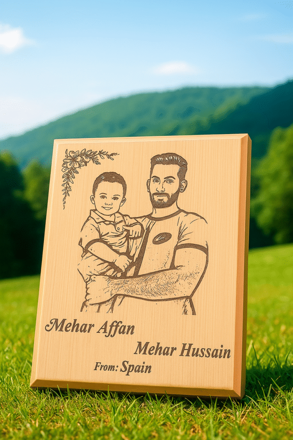 Personalized Wooden Engraved Portrait Frame