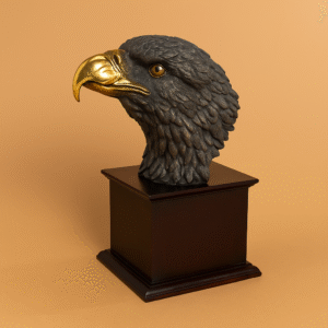 Regal Eagle Head Sculpture Metallic