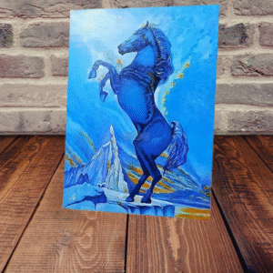 Majestic Ice Blue Horse — Premium Canvas Wall Art | 24"x18" | Modern