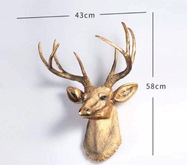 Golden Stag Wall  Fiber Glass Deer Head - Image 3