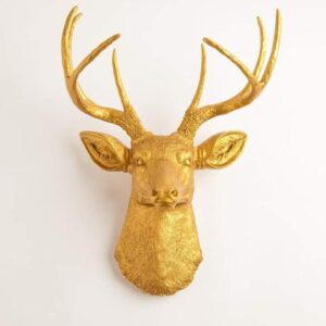 Golden Stag Wall  Fiber Glass Deer Head