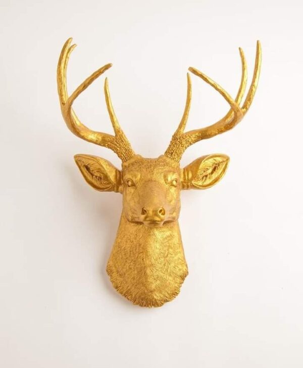 Golden Stag Wall  Fiber Glass Deer Head