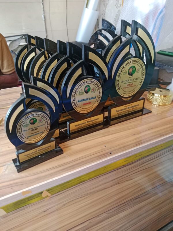 Premium Custom Flame Design Wooden Trophy