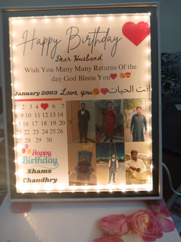 Custom LED Light Birthday Frame - Image 3